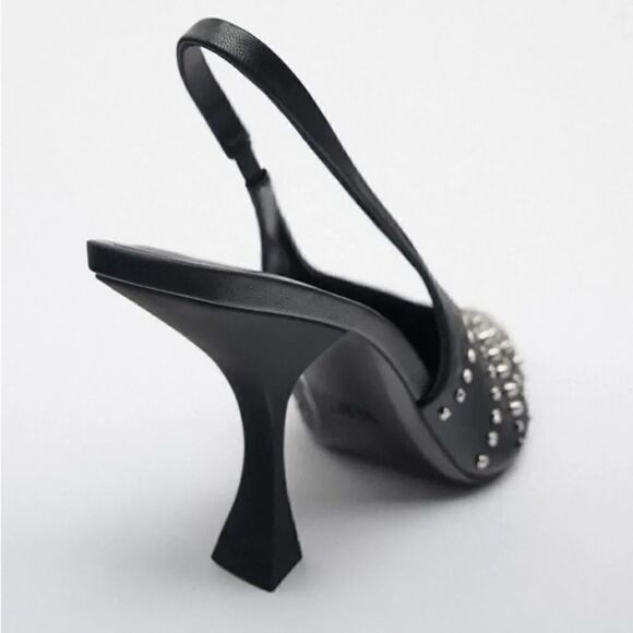 ZARA STUDDED SLINGBACK HEELS - Picture 9 of 9